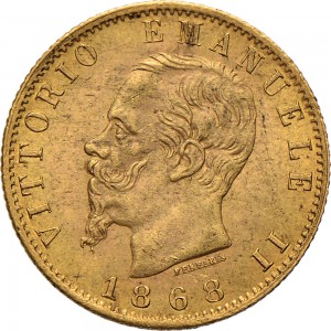 1128D 20 lire 1868 Scudo sannitico Torino Oro