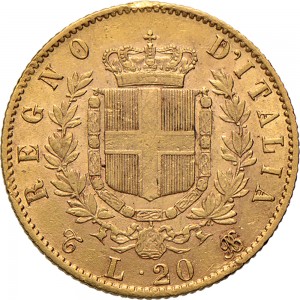1129R 20 lire 1869 Scudo sannitico Torino Oro