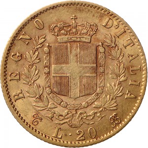 1131R 20 lire 1870 Scudo sannitico Torino Oro