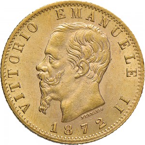 1133D 20 lire 1872 Scudo sannitico Milano Oro