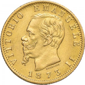 1135D 20 lire 1873 Scudo sannitico Roma Oro