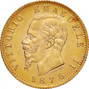 1139D 20 lire 1876 Scudo sannitico Roma Oro