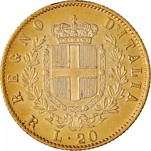 1141R 20 lire 1878 Scudo sannitico Roma Oro