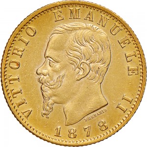 1141D 20 lire 1878 Scudo sannitico Roma Oro