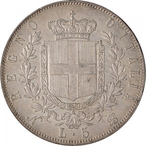 1154R 5 lire 1864 Scudo sannitico 2° tipo Napoli Argento