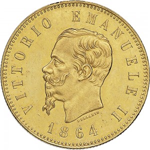 1119D 50 lire 1864 Scudo sannitico Torino Oro