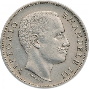 1424D 1 lira 1905 Aquila spiegata Roma Argento