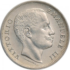 1426D 1 lira 1907 Aquila spiegata Roma Argento