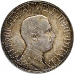 2615D 1 lira 1908 Italia su quadriga veloce 1° tipo Roma Argento Prova