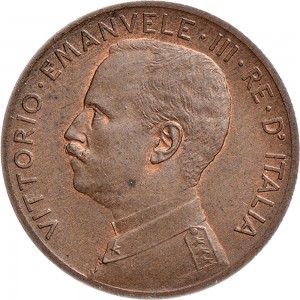 1553D 2 centesimi 1908 Italia marinara Roma Rame