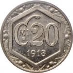 2634R 20 centesimi 1918 Valore entro esagono 1° tipo Roma Nichelio Prova