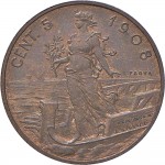 2645R 5 centesimi 1908 Italia marinara Roma Bronzo Prova