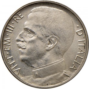 1448D 50 centesimi 1919 Giustizia su quadriga di leoni Roma Nichelio
