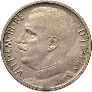 1460D 50 centesimi 1927 Giustizia su quadriga di leoni Roma Nichelio