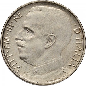 1462D 50 centesimi 1928 Giustizia su quadriga di leoni Roma Nichelio