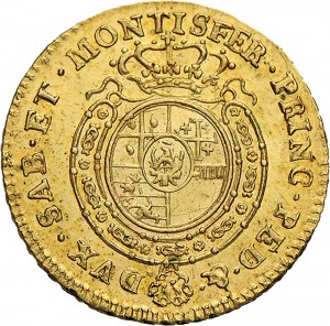 245R Mezza doppia 1763 Scudo rotondo Torino Oro