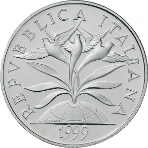 2532D 5.000 lire 1999 Anno Duemila (La Fede) 2° tipo Roma Argento