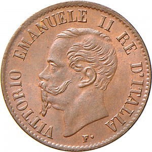 1242D 1 centesimo 1867 Valore entro semicorona di alloro e quercia Milano Rame