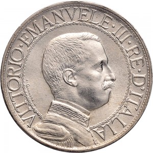 1428D 1 lira 1909 Italia su quadriga veloce Roma Argento