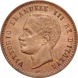 1550D 2 centesimi 1906 Valore entro semicorona di alloro e quercia Roma Rame