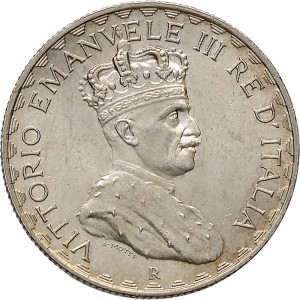 1733D 5 lire 1925 Scudo a cuore Roma Argento