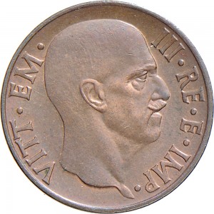 1666D 5 centesimi 1936 XIV Aquila romana 1° tipo Roma Rame