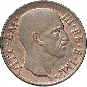 1669D 5 centesimi 1939 XVII Aquila romana 1° tipo Roma Rame